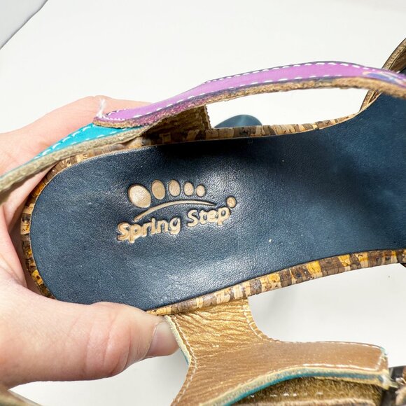 Spring Step Multicolor Leather High Heel Sandals Women's EU Size 39/US Size 8.5 - Picture 7 of 10